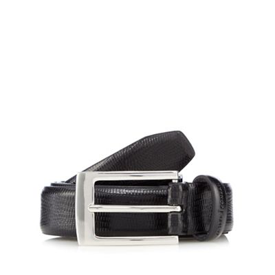 J by Jasper Conran Designer black leather faux lizard skin belt